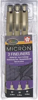 Sakura Pigma Micron PO(XSDK-3) 3 шт (черный)