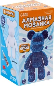 Школа талантов Алмазная мозаика на фигурке. Медведь 10225406 (синий)