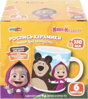 MultiArt Кружка для росписи Маша и Медведь MUG-129503