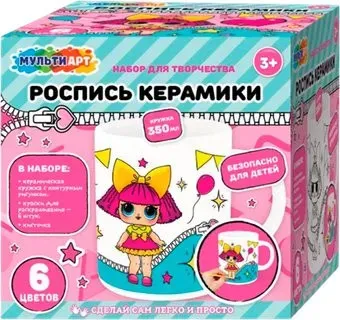 MultiArt Кружка для росписи Куколки-модницы MUG-MALO