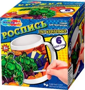 MultiArt Кружка для росписи зеленый супер-герой MUG-094679
