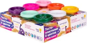 Genio Kids Тесто-пластилин с блестками TA2017 (8 цветов)