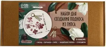 Школа талантов Поддон из гипса с сухоцветами. Круг 10071465