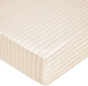 Миланика Бежевая на резинке 200x200 (поплин-страйп)