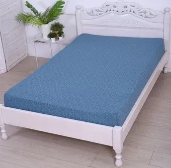 Luxsonia Трикотаж на резинке 140x200 1393 (вензель синий)