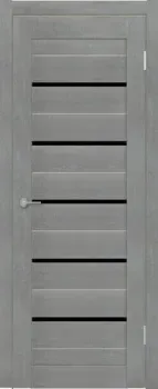 Юркас Texstyle TS1 ДО 80x200 (лорэт грей/стекло lacobel черный лак)