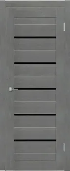 Юркас Texstyle TS1 ДО 80x200 (лорэт графит/стекло lacobel черный лак)