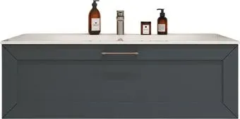 TERMINUS Тумба с умывальником Виктория 120x38x45 с 1 ящиком VIC101201703101O (серый шелк)