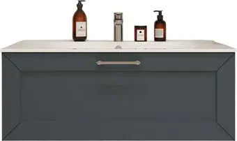 TERMINUS Тумба с умывальником Виктория 100x38x45 с 1 ящиком VIC101001703101O (серый шелк)
