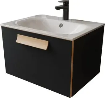 TERMINUS Тумба с умывальником Ното 60x38x45 с 1 ящиком NOT10601099901O (черный Soft Touch)