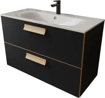 TERMINUS Тумба с умывальником Ното 100x62x45 с 2 ящиками NOT101002099901O (черный Soft Touch)