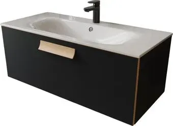 TERMINUS Тумба с умывальником Ното 100x38x45 с 1 ящиком NOT101001099901O (черный Soft Touch)