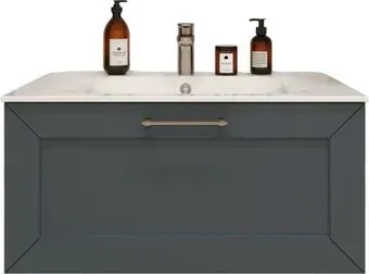 TERMINUS Тумба с умывальником Виктория 80x38x45 с 1 ящиком VIC10801703101O (серый шелк)