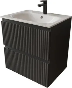 TERMINUS Тумба с умывальником Сицилия 60x62x45 с 2 ящиками SIC10602701601O (графит)
