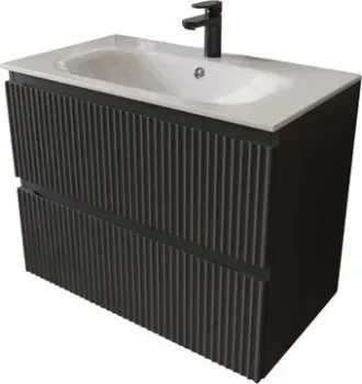 TERMINUS Тумба с умывальником Сицилия 80x62x45 с 2 ящиками SIC10802701601O (графит)