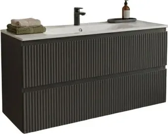 TERMINUS Тумба с умывальником Сицилия 120x62x45 с 2 ящиками SIC101202701601O (графит)