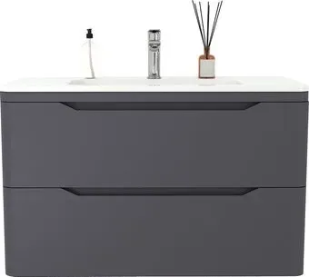 Symbolite Тумба под умывальник Марелла 90 Люкс Plus 2 ящика (подвесная, графит)