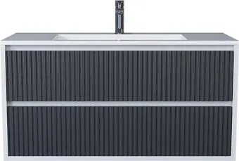Uperwood Тумба с умывальником Next Premium 100 см 2 ящика (белый/графит)