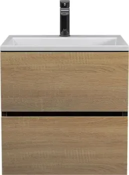 Uperwood Тумба с умывальником Barsa 50 см (черный/дуб сонома)