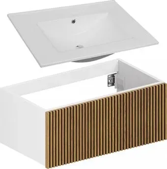 ЗОВ Тумба с умывальником Кито 70 K70LW0MRM-NVS70 (белый/тростник)
