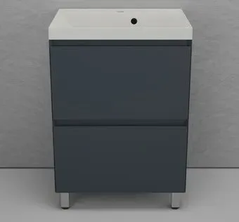 Symbolite Тумба с умывальником Манхэттен 60 Plus 2 ящика + Asti 60x45 (графит/жасмин)