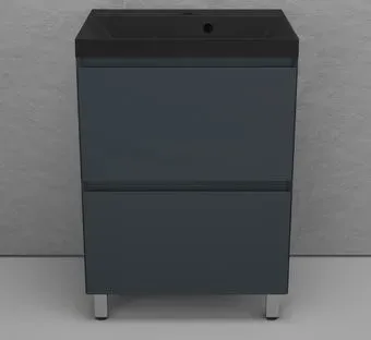 Symbolite Тумба с умывальником Манхэттен 60 Plus 2 ящика + Asti 60x45 (графит/антрацит)