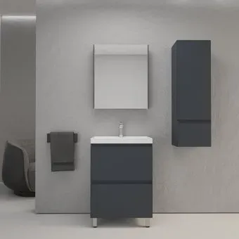 Symbolite Тумба с умывальником Манхэттен 60 Plus 2 ящика + Asti 60x45 (графит)
