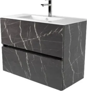 Дабер Тумба под умывальник 011 WeltWasser Deilbach 7517-80 Т11.8W.0.12Ч_light (с подсветкой, мрамор черный/черный)