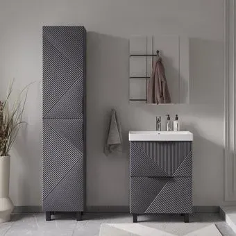 Volna Тумба с умывальником Geometry 60.2Y 9696 + Lake 60 (графит)