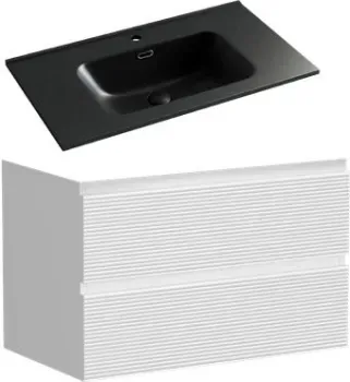 Sancos Тумба с умывальником Folk FL80W + CN7005MB
