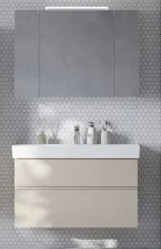 Roca Шкаф с зеркалом для ванной Oleta 100 A857648515 (капучино)