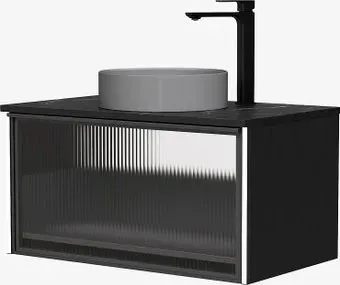 EQUIL Тумба под умывальник Stoune 80.1Y (дуб черный, подвесная)