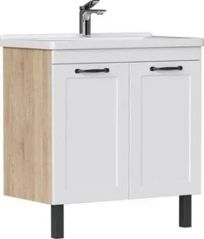 EQUIL Тумба с умывальником Lago 80.2D + Kirovit Фостер 80 (4640021064733) (напольная)