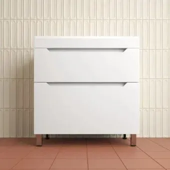 Symbolite Тумба с умывальником Остин 80 Plus 2 ящика + Фортуна 80x45 (белый/жасмин)