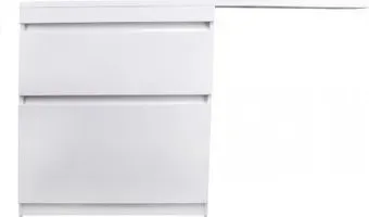 Symbolite Тумба с умывальником Даллас 140 Люкс Plus 3 ящика + Даллас 140x48.2 (левый, белый)
