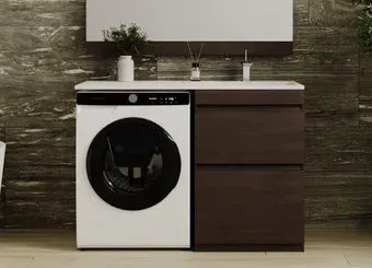 Symbolite Тумба с умывальником Даллас 120 Люкс Plus + Даллас 120x48 (правый, венге)