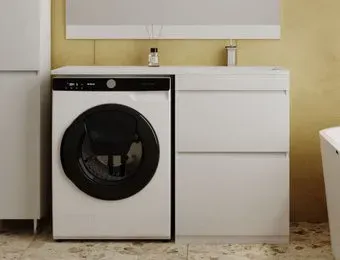 Symbolite Тумба с умывальником Даллас 120 Люкс Plus + Даллас 120x48 (правый, белый)