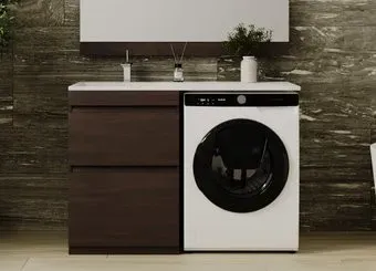 Symbolite Тумба с умывальником Даллас 120 Люкс Plus + Даллас 120x48 (левый, венге)