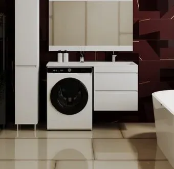 Symbolite Тумба с умывальником Даллас 120 Люкс Plus + Estetus Даллас 120x48 (подвесная, правый, эмаль белый)