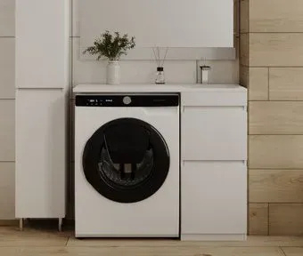 Symbolite Тумба с умывальником Даллас 100 Люкс Plus + Даллас 100x48 (правый, эмаль белый)