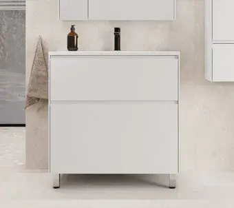 Symbolite Тумба под умывальник Лима 100 Line Plus 2 ящика (белый матовый)