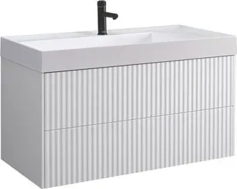 Belux Тумба с умывальником Сиртаки НП 100-02 + Триумф Тр 1000-02 (18, белый матовый)