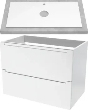 ЗОВ Тумба для ванной Дион 60 со столешницей D60LWP0M9003MKV5-T595C2 (белый матовый)