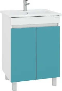 Onika Тумба с умывальником Марви 60 106153 + Santek Элина 60 1WH501606 (бирюзовый)