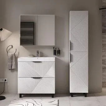 Volna Тумба с умывальником Geometry 80.2Y 9696 + Lake 80 (белый)
