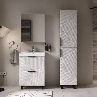 Volna Тумба с умывальником Geometry 60.2Y 9696 + Lake 60 (белый)