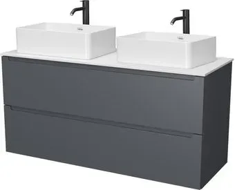 ЗОВ Тумба под умывальник Дион 120 D120LHO0M7015МKV5-KP13W (графит матовый)