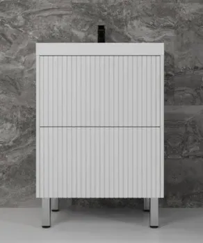 Symbolite Тумба под умывальник Стокгольм 60 Classic Push 2 ящика (белый рифленый софт)