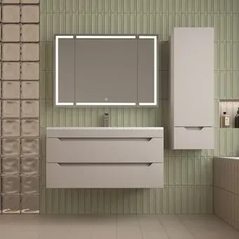 Symbolite Тумба под умывальник Остин 100 Plus 2 ящика (подвесная, крем)