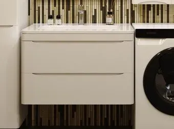 Symbolite Тумба под умывальник Бергамо мини 80 Люкс Plus 2 ящика (подвесная, белый)